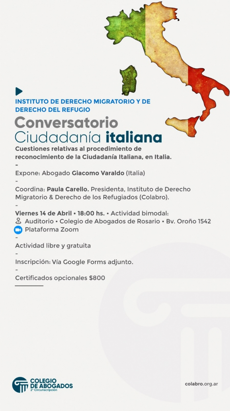 CIUDADANÍA ITALIANA - 14/04/2023